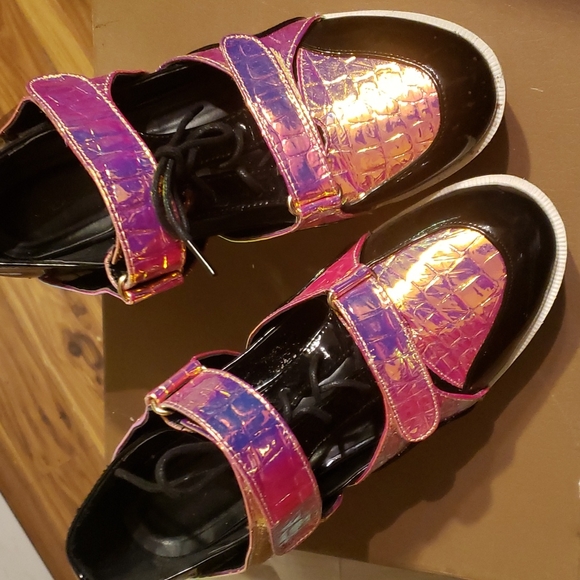 Privileged Shoes Platforms Captain Black Iridescent Size-10 - Picture 2 of 8